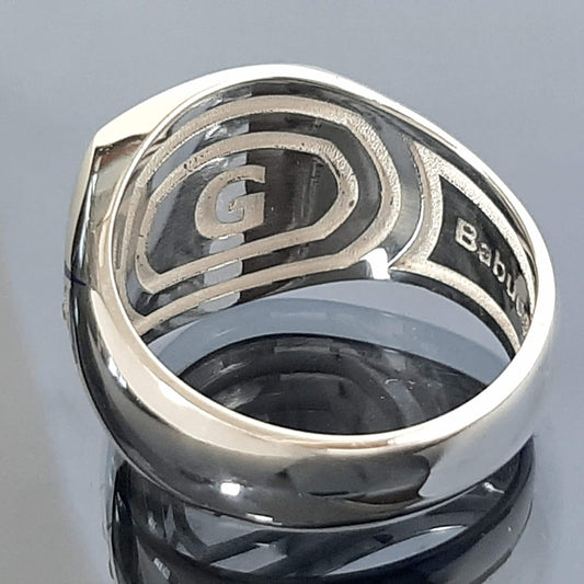 Blue Masonic Eye Ring: Sterling Silver Scottish Rite with Zircon — 3