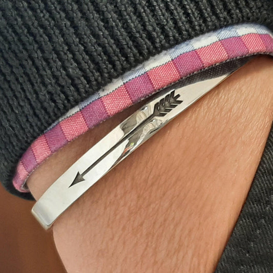 Arrow Cuff Bracelet: Sterling Silver Greek Style (Adjustable Fit)