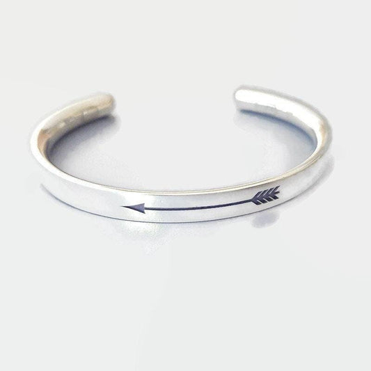 Arrow Cuff Bracelet: Sterling Silver Greek Style (Adjustable Fit)