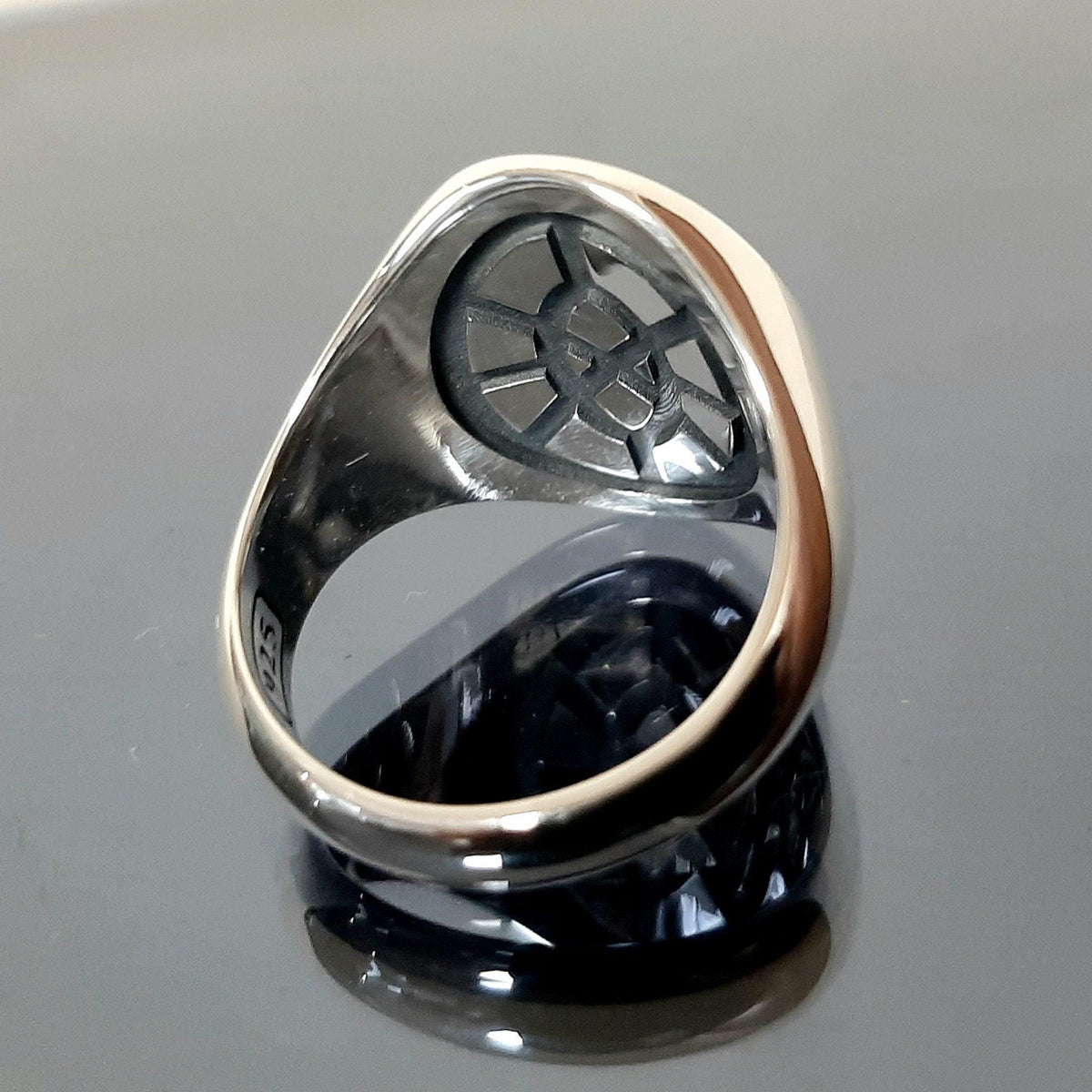 Templar Knight Ring: Red Enamel Cross - Sterling Silver Signet — 6