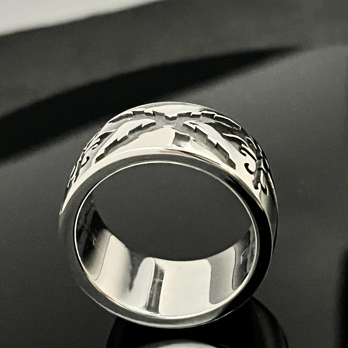 Sterling Silver Templar Ring - Saint Andrew's Cross, Medieval Crusader Style — 4