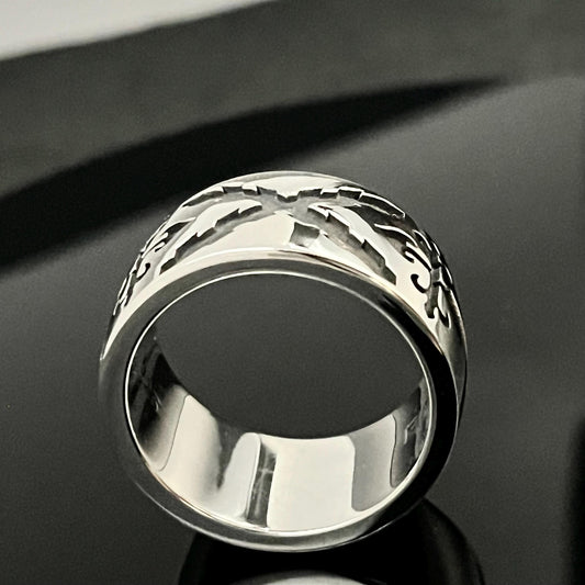 Sterling Silver Templar Ring - Saint Andrew's Cross, Medieval Crusader Style — 4