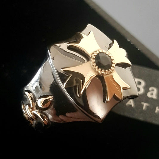 Masonic Templar Cross Ring: Sterling Silver, Freemason's accessory, Lodge chevalier — 2