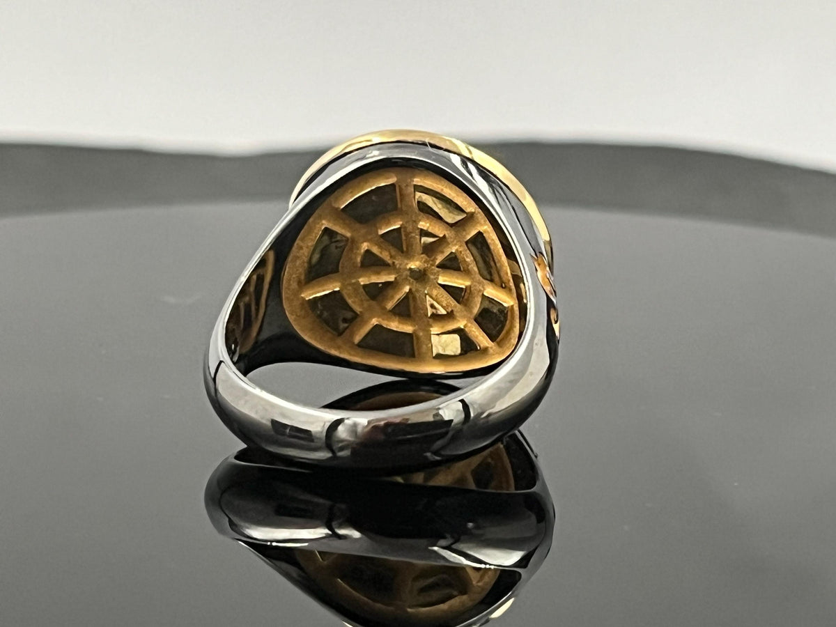 Byzantine Black Cross Ring: Handmade Oxidized Sterling Silver Chevalier