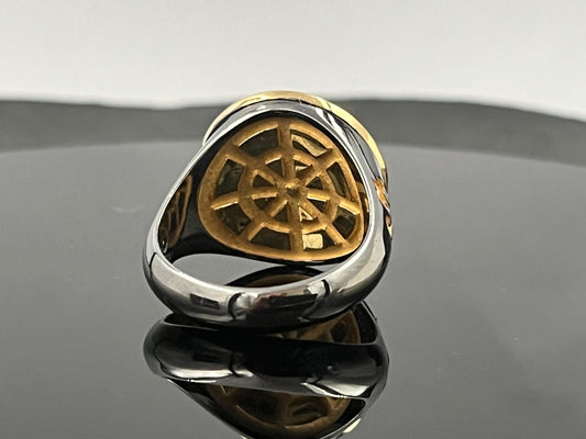 Byzantine Black Cross Ring: Handmade Oxidized Sterling Silver Chevalier