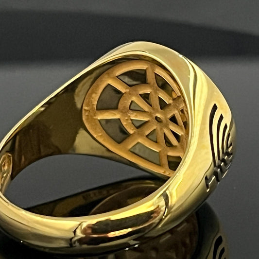 Handmade Sterling Silver Star of David Ring: K18 Gold-plated Jewish Shield Jewelry. — 4