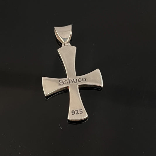 Handmade Sterling Silver Templar Cross Pendant: Red Enamel Jesuit Design — 5