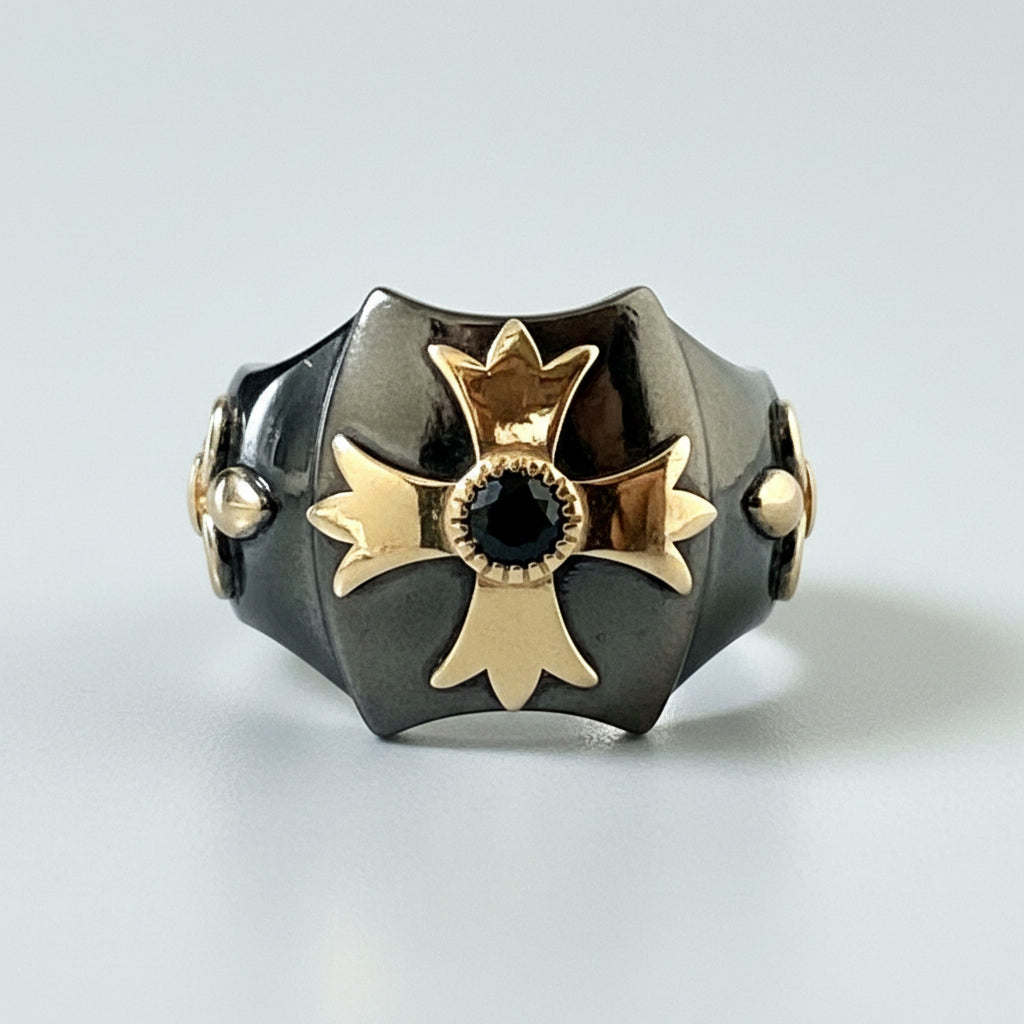 Masonic Templar Cross Ring: Sterling Silver, Freemason's accessory, Lodge chevalier