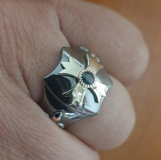 Masonic Templar Cross Ring: Sterling Silver, Freemason's accessory, Lodge chevalier — 3