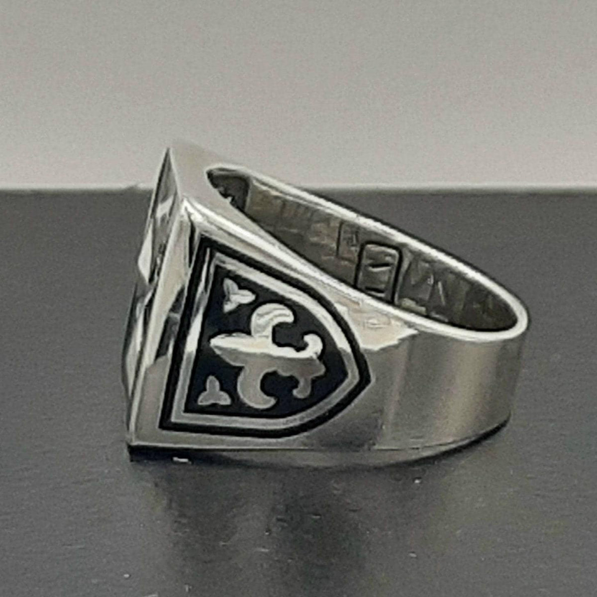 Sterling Silver Templar Ring: Masonic Knight Cross, Fleur de Lis — 4